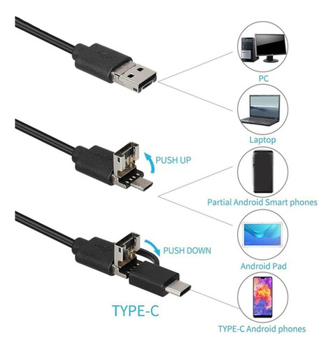 Cable Flexible Para Endoscopio 3 En 1 2m