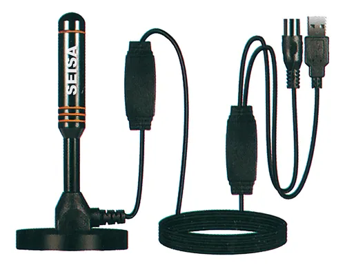 comprar Antena Tv Digital Tda Interior Coaxial 5mt Con Usb Amplificador Activa Base Magnética Tx-t01