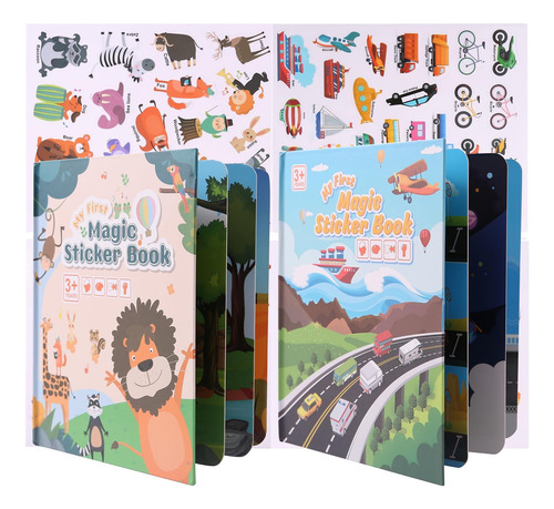 Libros De Pegatinas Reutilizables Para Niños Pequeños: 2 Jue