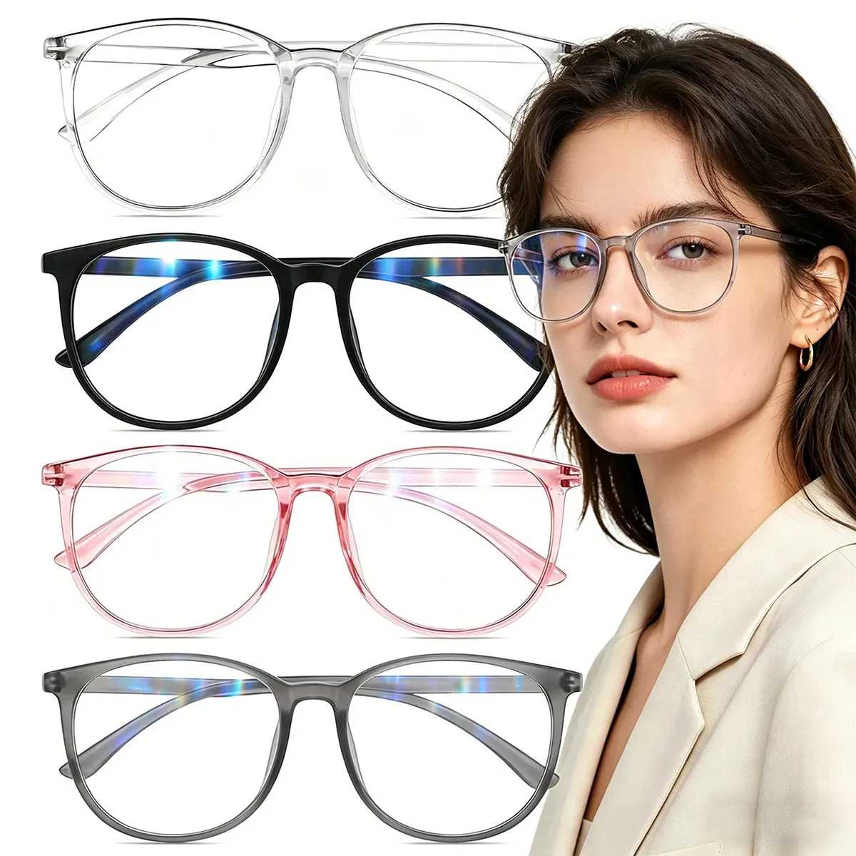 Kewezhu 4pzs Lentes De Proteccion Luz Azul, Lentes Para Computadora Uv Protección Marco Ultraligero, Anti Fatiga De Ojos,protección Día Noche,para Hombres Y Mujeres