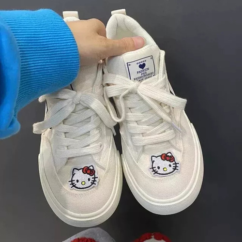 Zapatos De Lona Sanrio Hello Kitty, Zapatillas De Mesa