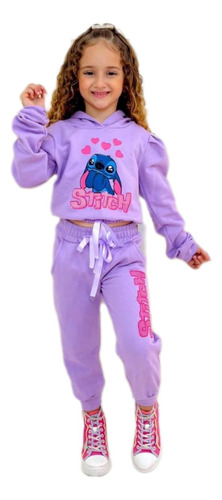 Conjunto Moletom Stitch Infantil Menina