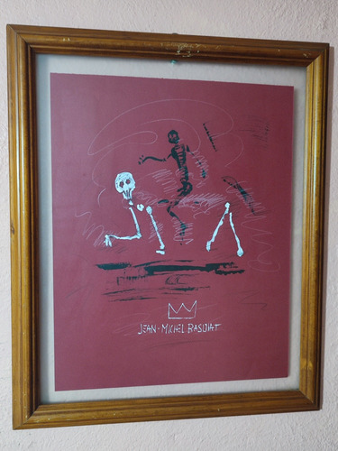 Antiguo Dibujo Firma Jean Michel Basquiat