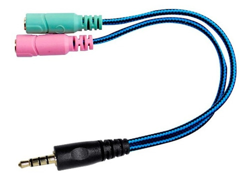 Adaptador Plug 3.5 Mm Macho A 2 Stereo Hembra Mic Auricular