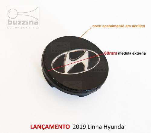 Imagem 4 de 5 de 4 Carlota Tampinha Emblema Roda Hyundai Creta Elantra Preto