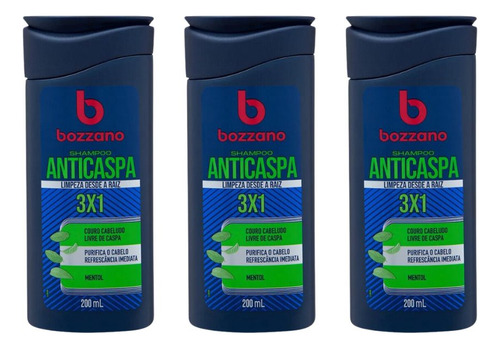 Shampoo Bozzano Anticaspa 200ml - Kit C/ 3un