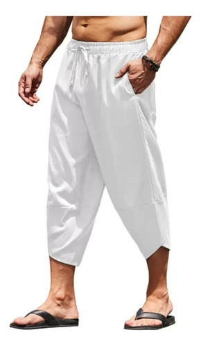 Leggins Harem Capri Para Hombre, Casuales, De Verano, Pierna