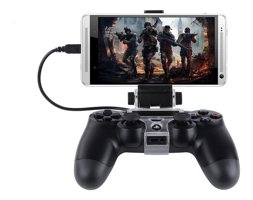 Soporte Clip De Celular Smarphone Para Control Ps4 + Cable