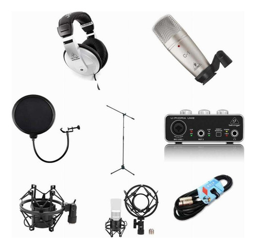 Kit De Grabacion Con Interfaz Behringer Um2 Combo Completo