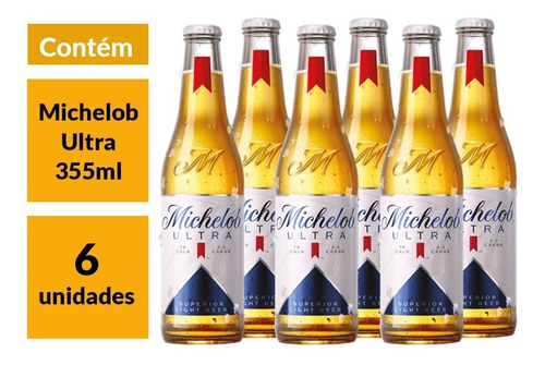 6x Cerveja Michelob Ultra Light Lager Low Carb 330ml