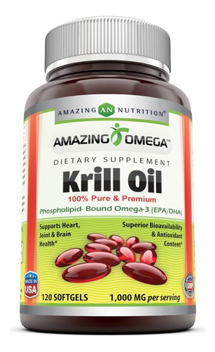 Aceite De Krill Oil Epa 120 Capsulas Omega 3 Dha Eg A57 Sabor ND