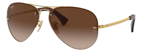 Lentes De Sol Iconic Aviator Dorado Brown Ray-ban