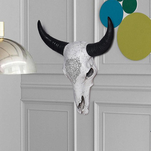 Escultura De De Toro Diseño Tribal Para Colgar En La Pared