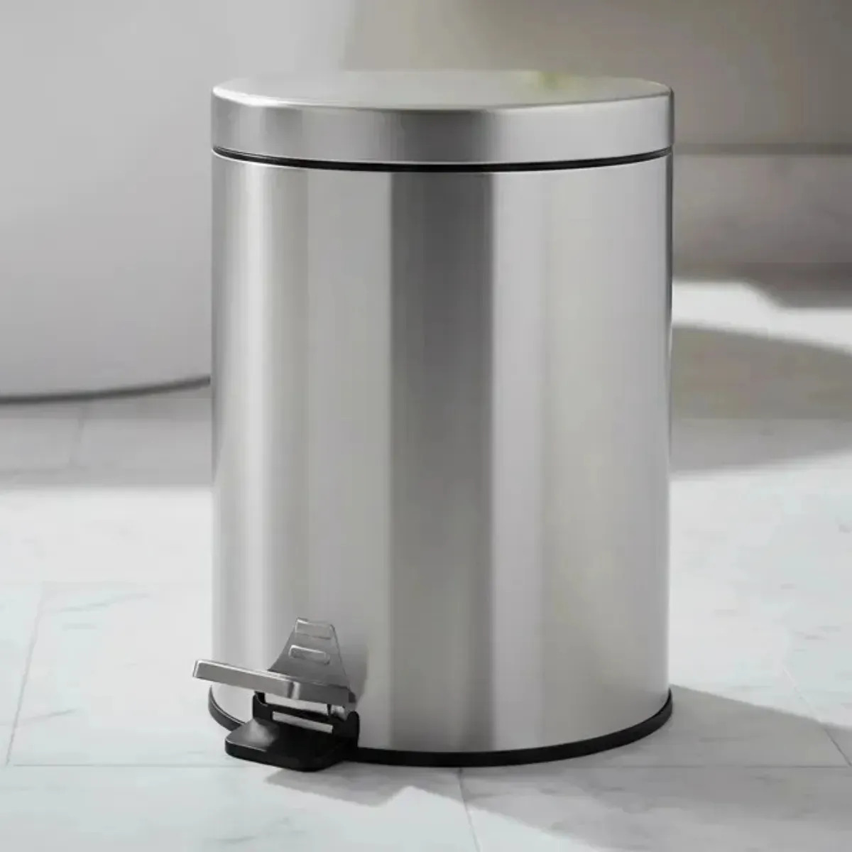 Lixeira Inox Pedal E Balde 5 Litros Lixeira Para Banheiro Aço Inox