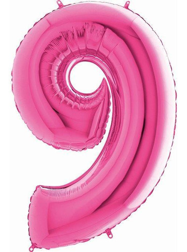 Balão Metalizado Numérico Pink 101 Cm Festa Evento 1un Tamanho Número 9 Pink