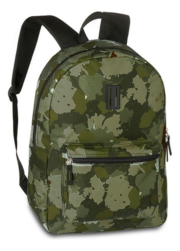 Mochila Bolsa Costa Escolar Juvenil Camuflada Exército- Clio Cor Verde - Camuflada