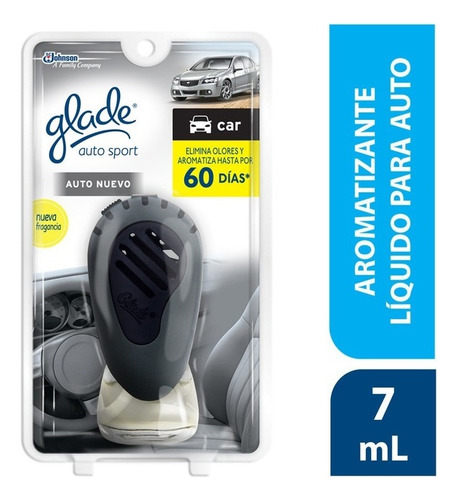 Aromatizante Glade Auto Sport aceite auto nuevo 7 ml