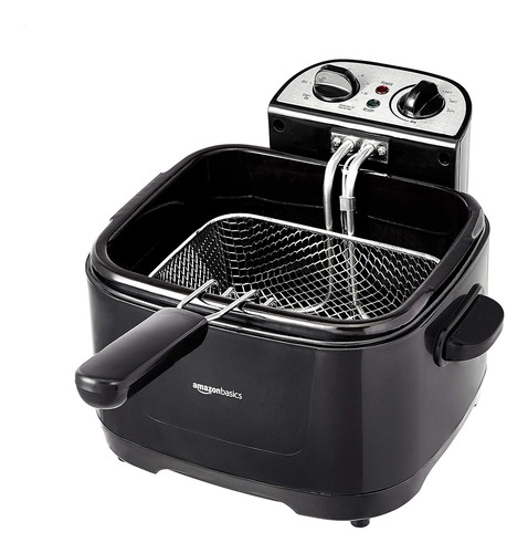 Freidora Electrica Amazon Basics De 2 Litros, Negra