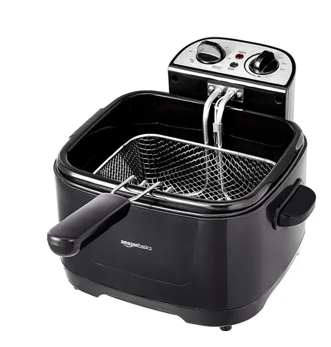 Freidora Electrica Amazon Basics De 2 Litros, Negra