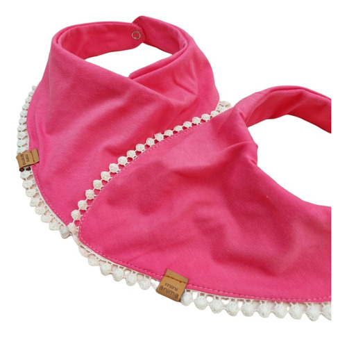 Babero Bandana Puntilla Coral Mini Anima Reversible Bebé