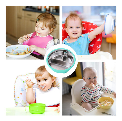 Platos De Acero Inoxidable Para Niños Con Divisiones
