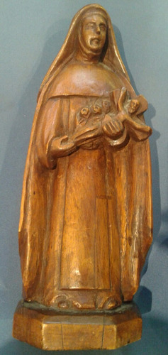 Imagen Escultura Santa Virgen Talla Madera Niño Jesus