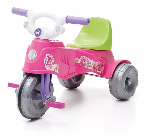 Triciclo Infantil Passeio Empurrador 2 Em 1 Importway BW003AZ Motoca Azul