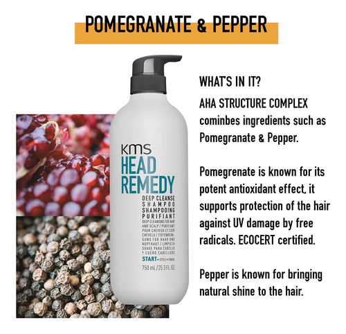 Kms Headremedy ChampĂș Aclarador De Limpieza Profunda, 25,3 O