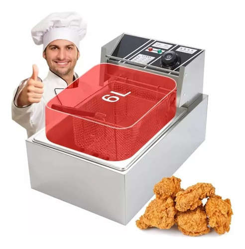 Freidora De Aceite Eléctrica Automática Acero Inoxidable 6l