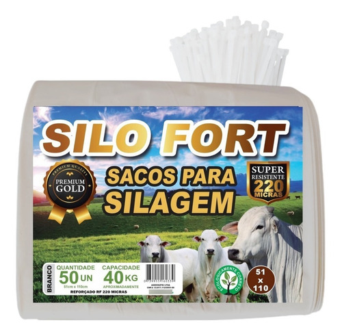 Sacos Para Silagem Silo 500 Und + 500 Abraçadeiras Fortes