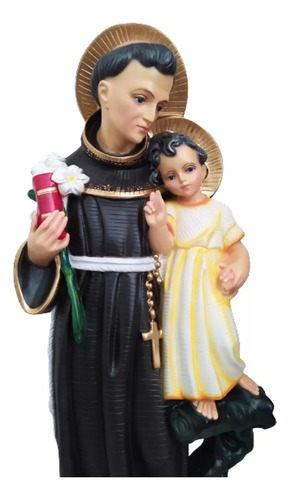 Imagem De Santo Antonio 70 Cm Estatua Escultura Cor Pintura A Mão