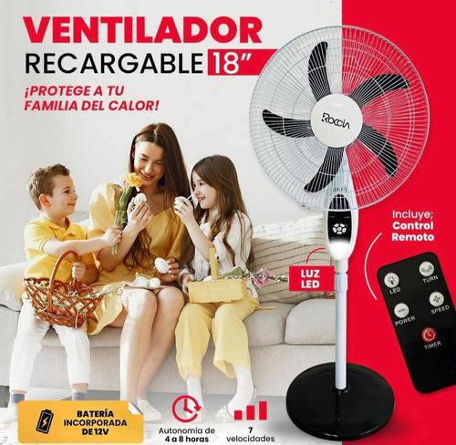 Ventilador Recargable 18  Pedestal 