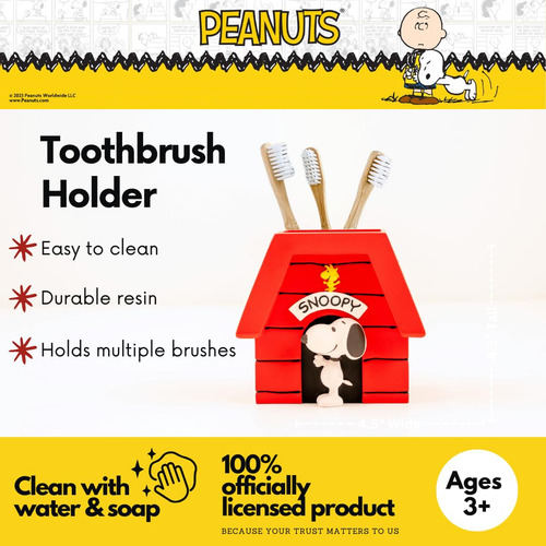 Toothbrush Holder Franco Peanuts Snoopy Official License