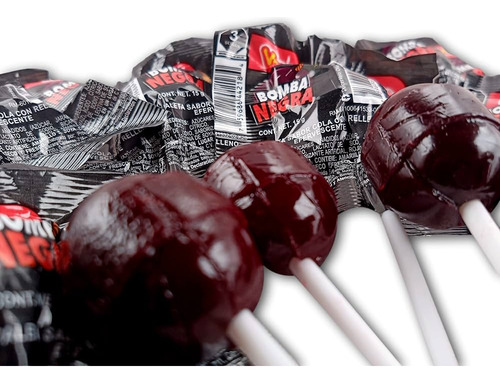 Bombas Negra Paleta 120 Pz Vero Refresco Cola Efervescente