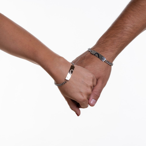 Pulseras Parejas Novios Tipo Esclava Navidad Luckyly Diámetro 10 cm
