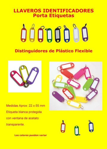 Imagen 6 de 7 de Llaveros Identificadores Publicitarios Porta Etiqueta X 50un