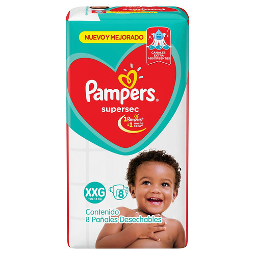 Imagen 2 de 3 de Pañales Pampers Supersec XXG 8 u