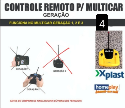 Imagem 1 de 4 de Multicar 640 Homeplay - Só O Controle Remoto 27mhz Original