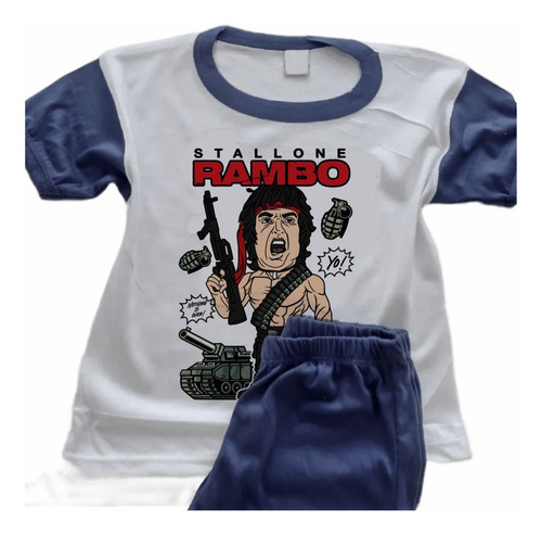 Pijamas Infantiles Mangas Largas Sublimadas Con Rambo - 7300