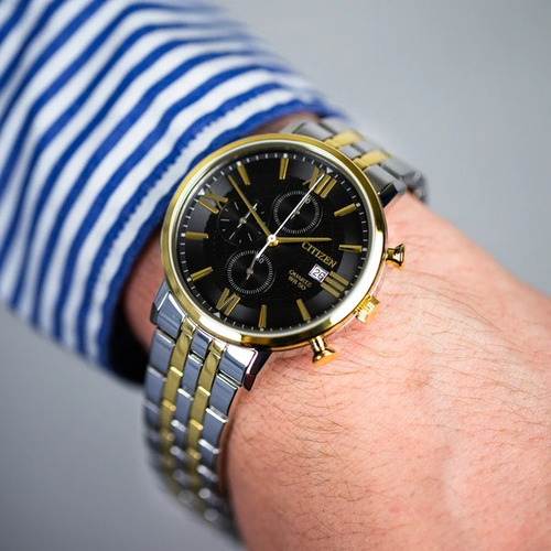 Citizen Quartz Black Dial Crono An3616-75e