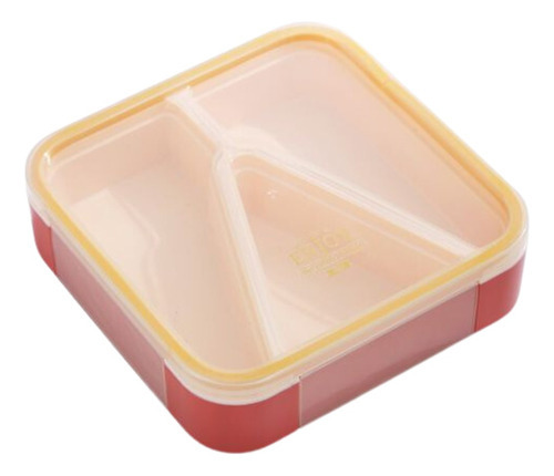 Tupper Lonchera De Plastico Cuadrado Contenedor Alimentos Color Naranja