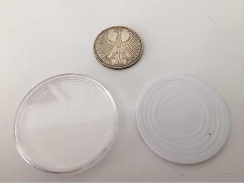 Imagem 5 de 9 de 10 Cápsulas Porta Moedas Acrílico Com 6 Ajustes Até 46mm