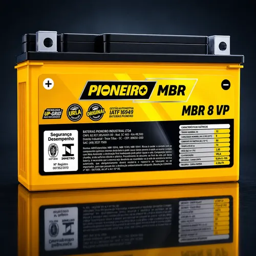 Bateria Moto Pioneiro 12v 8ah Bmw 310gs Cb 500 Meteor 350 Xt