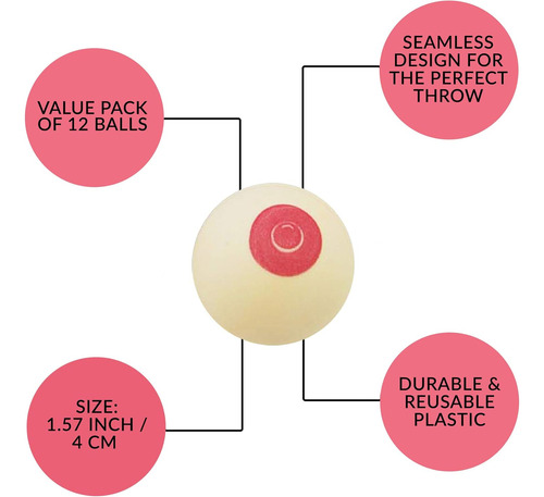 Pelotas De Fiesta De Ping Pong: Paquete De 12 Pelotas De Pin