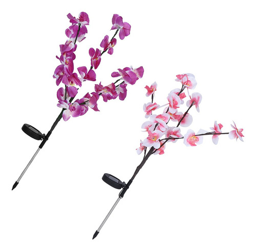 Orquídea Flor Luz, Set De 2 Unidades, Energía Solar, Árbol A