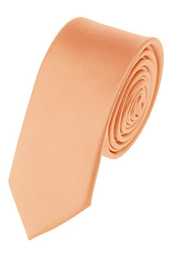 Corbata Ajustada De 2 De Color Liso Para Hombre, Salmón Cla