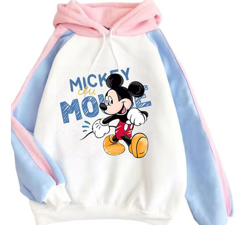 Sudadera Holgada En Contraste Con Mickey Mouse Smile Walking