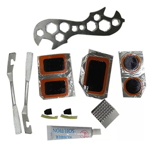 Kit Reparacion Neumaticos Bicicleta Llave Herramienta Parche