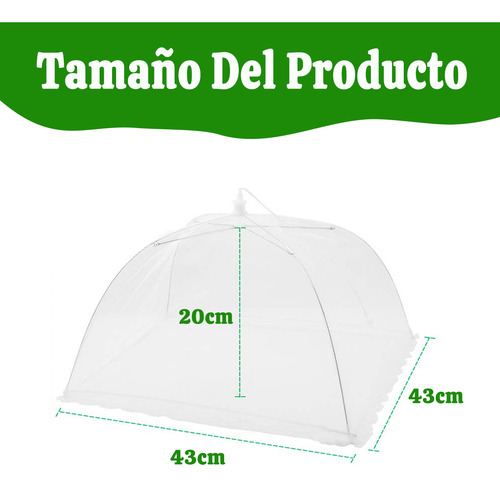 3 Pcs 43*43*20cm Cubierta De Mosca Para Comida Para Hogar