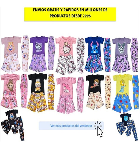 Conjunto De Playera Y Short Biker De Hello Kitty Ligero
